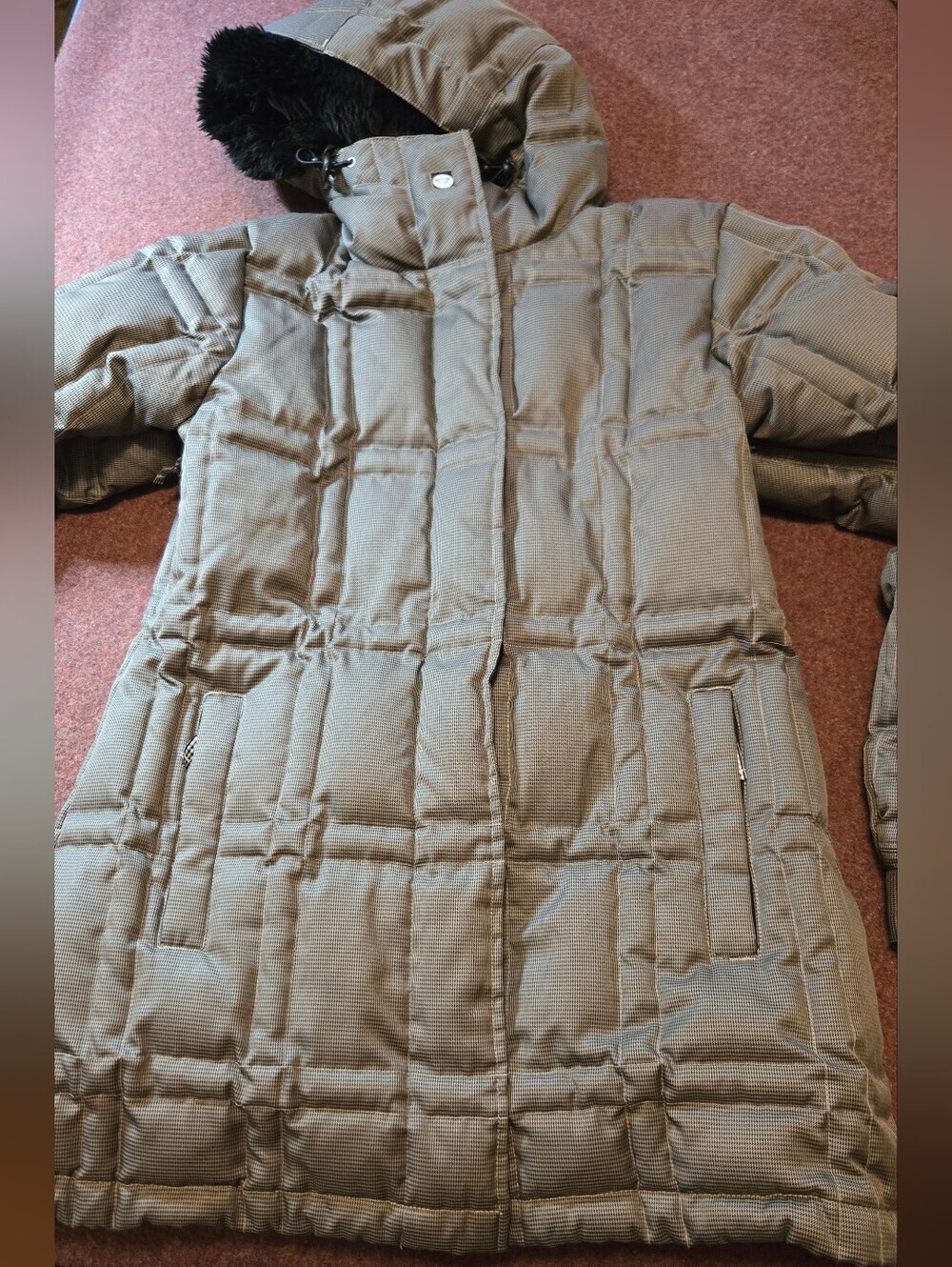 2009 Roxy 5,000 Down Feather Puffer Snowbpard Jacket Long Hooded Size L
